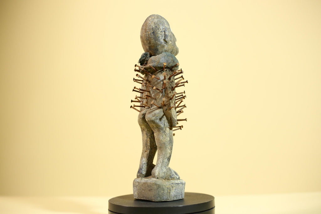 Tribal Congo Nkisi Nkondi Statue African Carved Wood Nail Ritual Figure Art-G5874