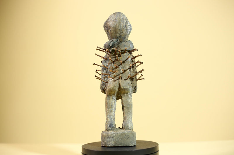 Tribal Congo Nkisi Nkondi Statue African Carved Wood Nail Ritual Figure Art-G5874
