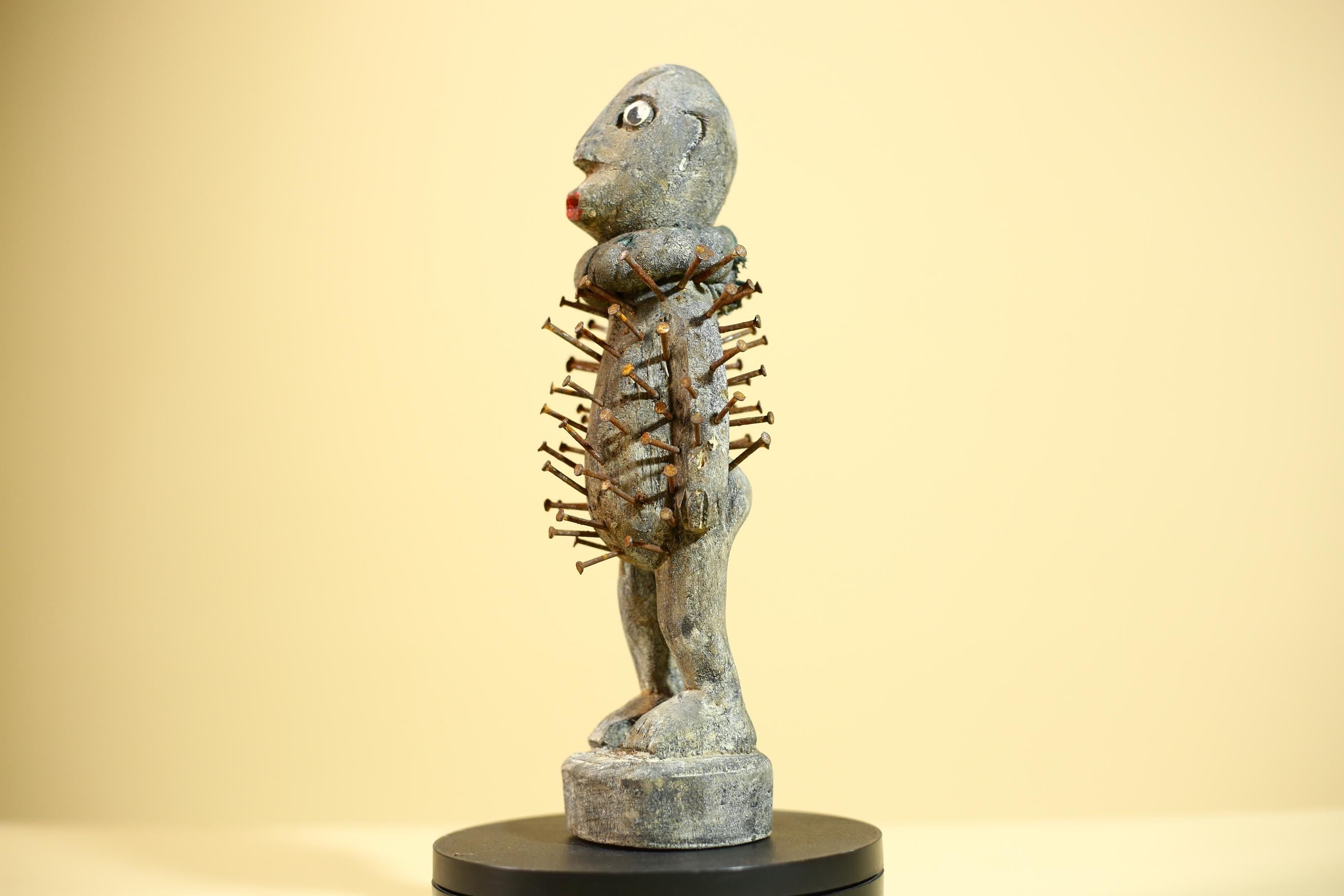 Tribal Congo Nkisi Nkondi Statue African Carved Wood Nail Ritual Figure Art-G5874
