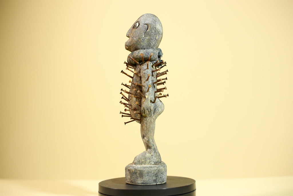 Tribal Congo Nkisi Nkondi Statue African Carved Wood Nail Ritual Figure Art-G5874