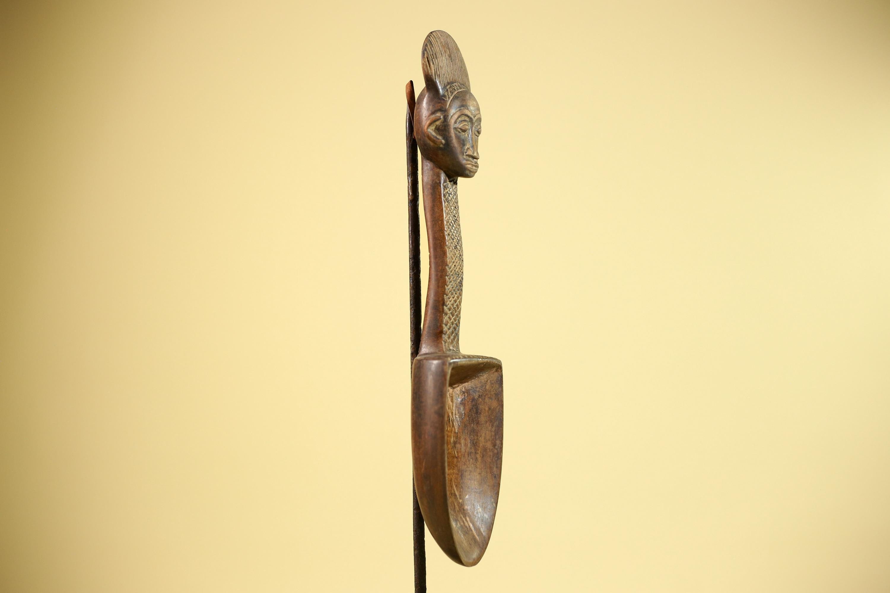 Baule Ritual Spoon African Wooden Ladle Côte d’Ivoire Tribal Art Sculpture-G5877