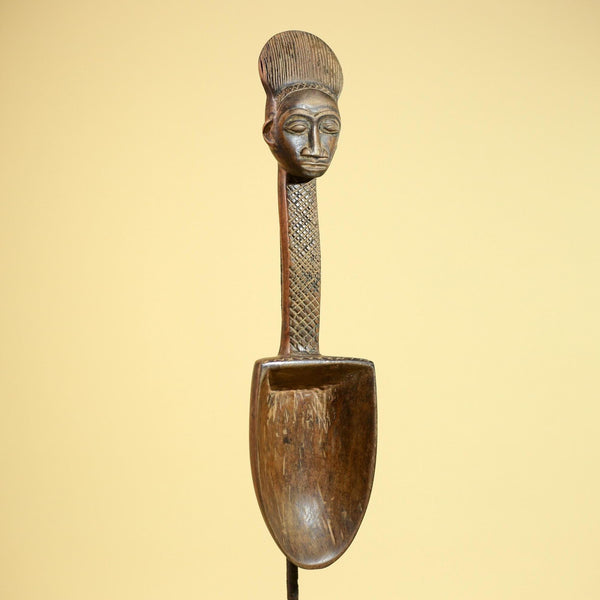 Baule Ritual Spoon African Wooden Ladle Côte d’Ivoire Tribal Art Sculpture-G5877