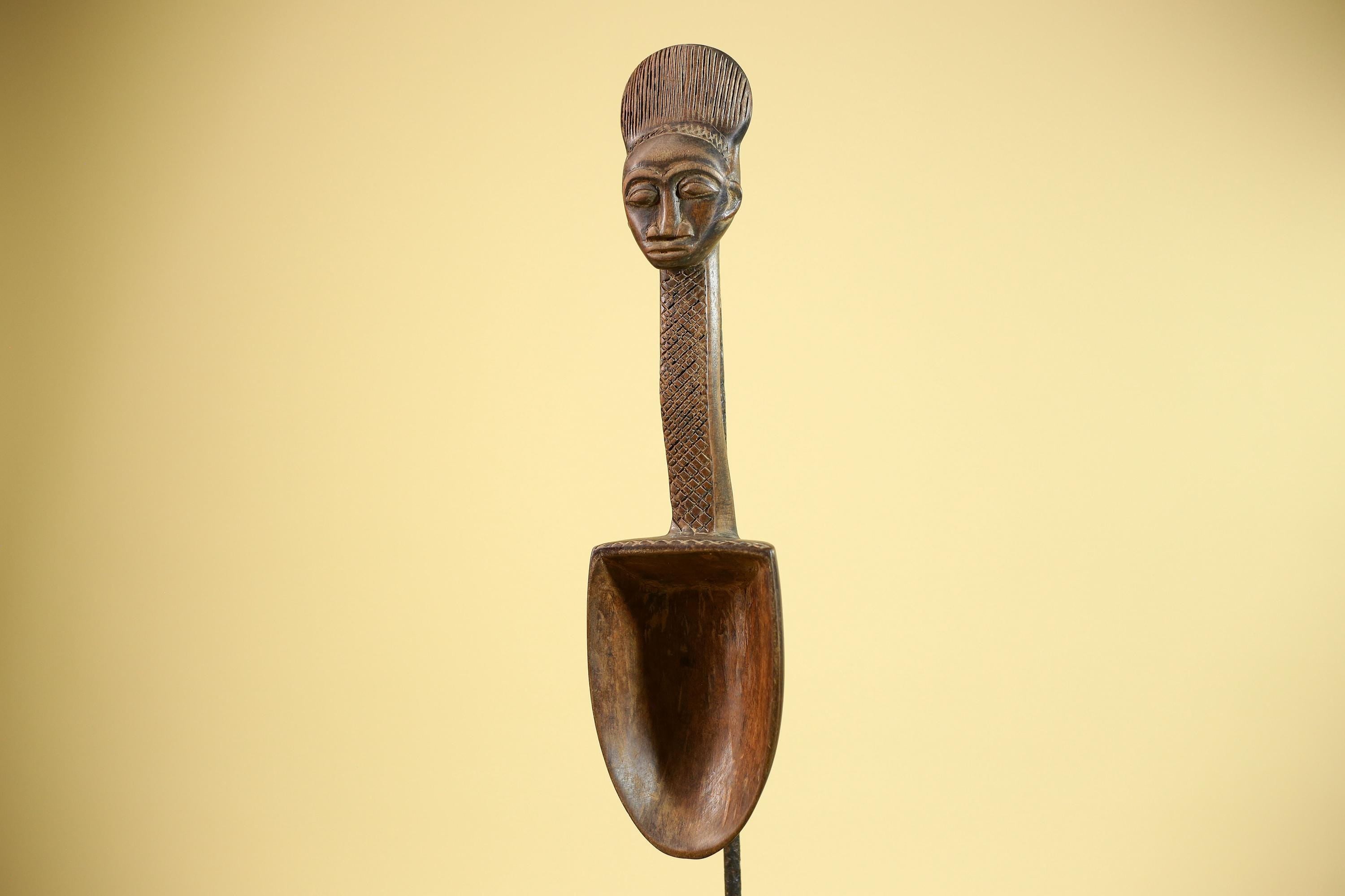 Baule Ritual Spoon African Wooden Ladle Côte d’Ivoire Tribal Art Sculpture-G5877