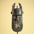 African Toma Mask Carved Wood Metal Inlay Guinea Tribal Art Wall Decor-G5880