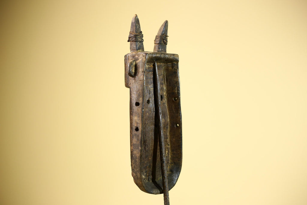 African Dogon Mask Carved Wood Horned Crest West Africa Tribal Art Decor-G5887