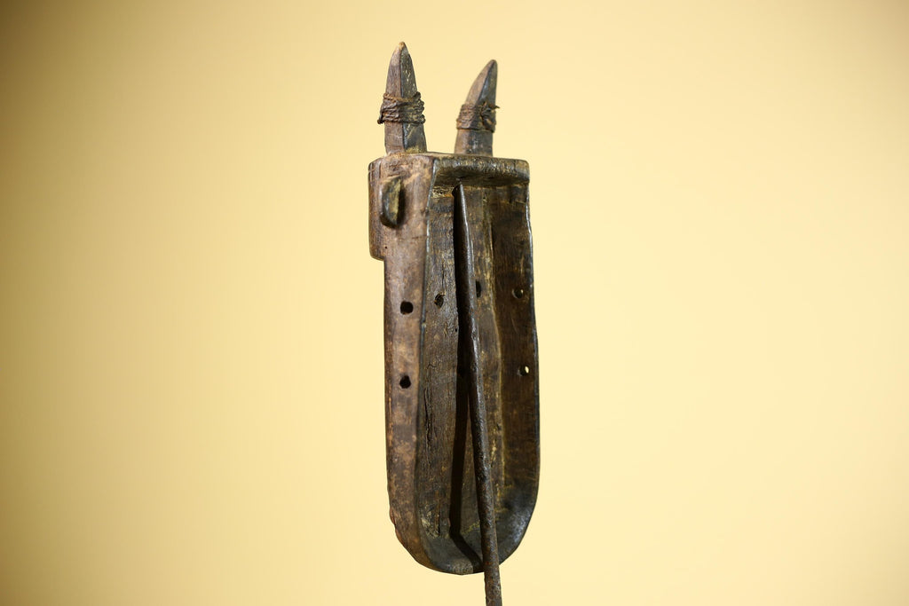 African Dogon Mask Carved Wood Horned Crest West Africa Tribal Art Decor-G5887