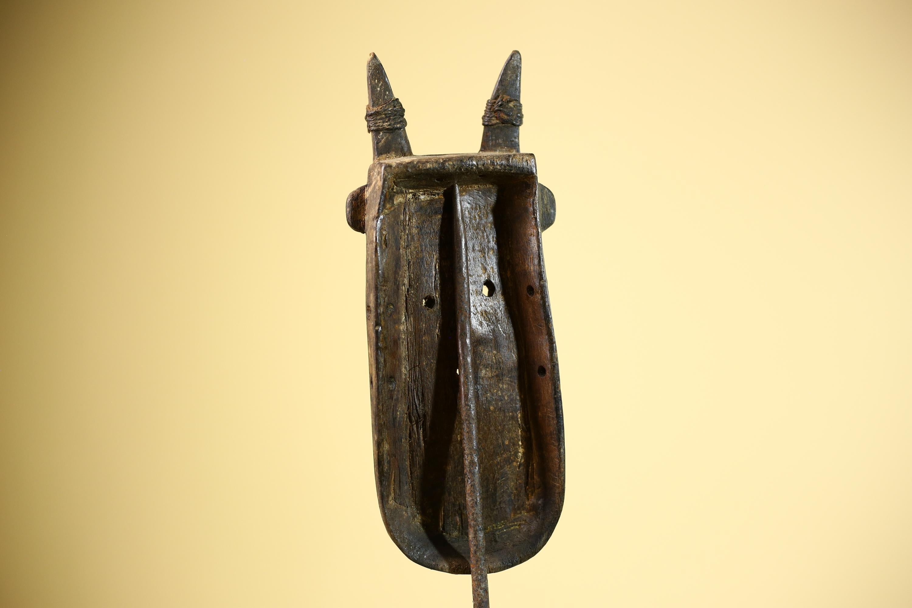 African Dogon Mask Carved Wood Horned Crest West Africa Tribal Art Decor-G5887