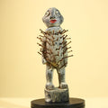 African Kongo Nail Fetish Statue Carved Wood Nkisi Nkondi Congo Ritual Figure-G5891