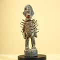 African Nkisi Nail Figure Statue Carved Wood Iron Spikes Congo Ritual Art-G5893