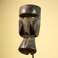 African Tribal Mask Carved Wood Geometric Form West Africa Wall Decor-G5896