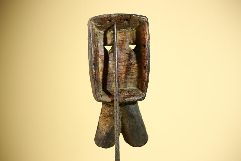 African Dan Mask Double Beak Brass Inlay Côte d’Ivoire Tribal Wood Art-G5885