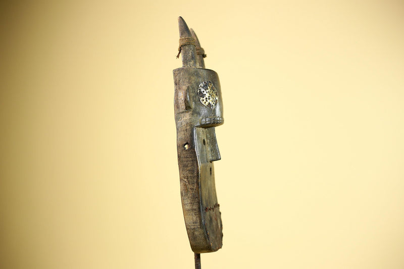African Dan Mask Double Beak Brass Inlay Côte d’Ivoire Tribal Wood Art-G5886