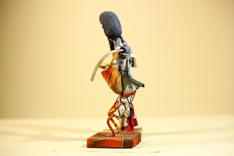 African Folk Art Couple Handmade Wire Wood Fabric Tribal Music Sculpture-G5903