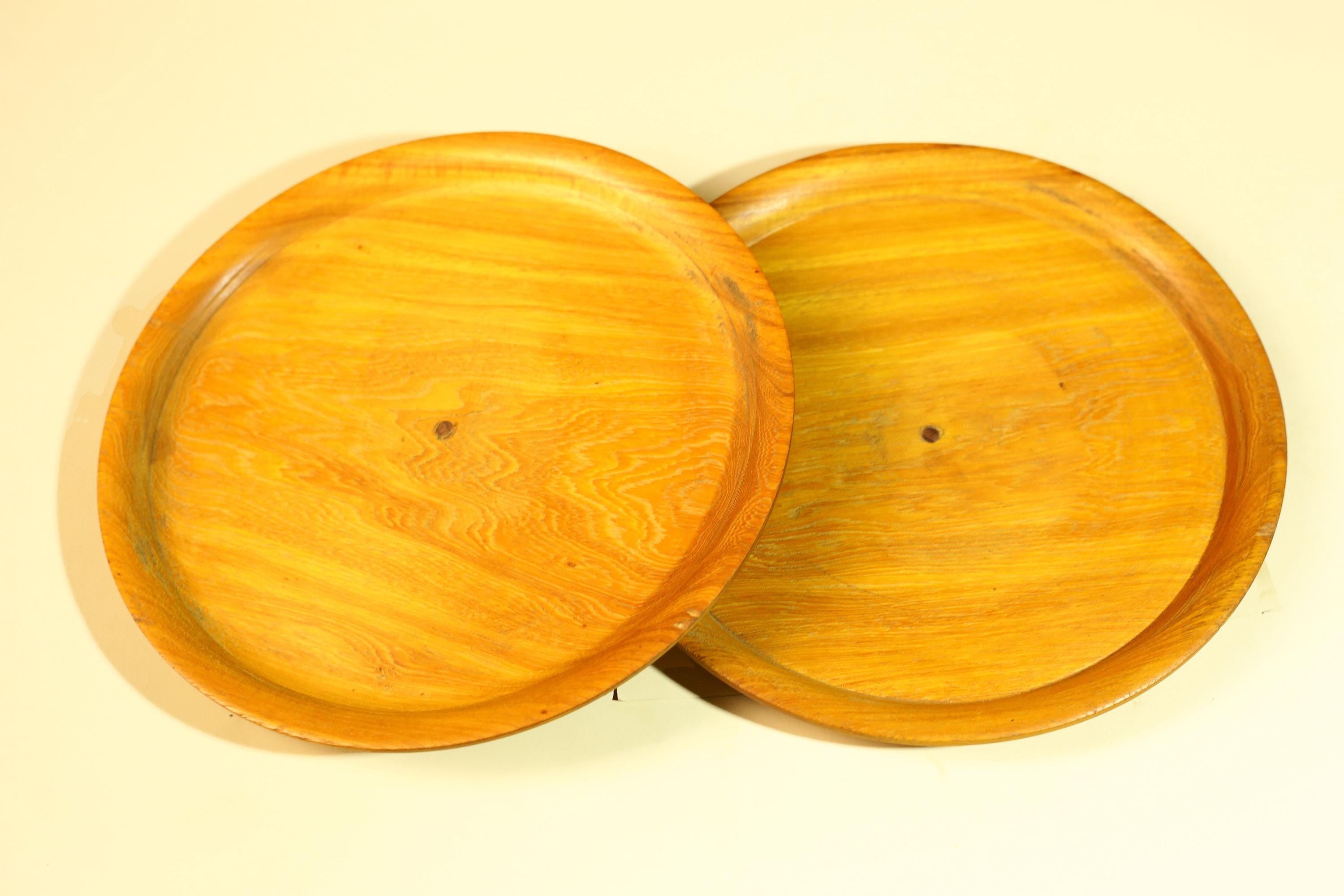 African Handcrafted Wooden Bowls and Plates Set Rustic Tribal Decor-G5907