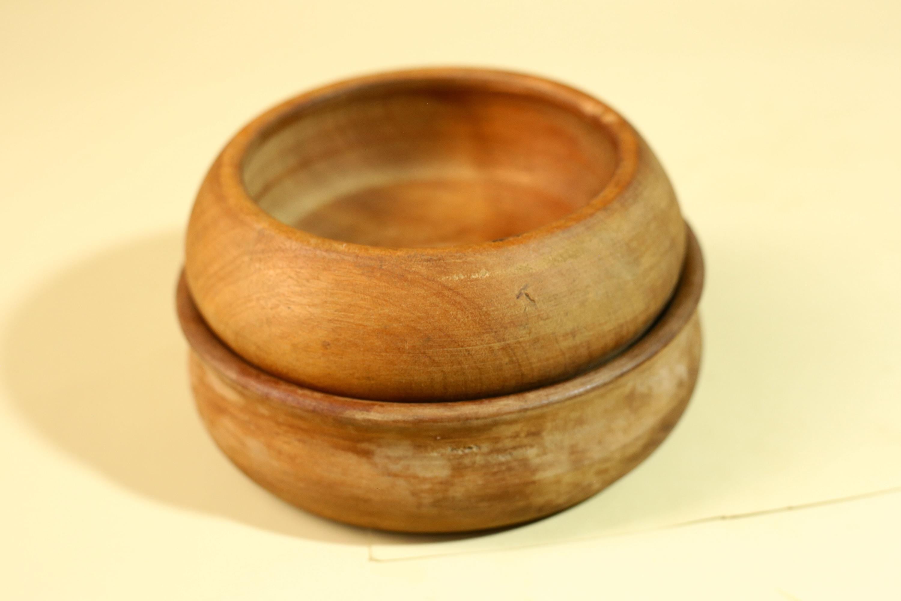 African Handcrafted Wooden Bowls and Plates Set Rustic Tribal Decor-G5907