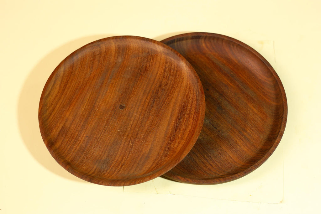 African Tribal Bowl Set Carved Wood Serving Decor West Africa Handmade-G5909