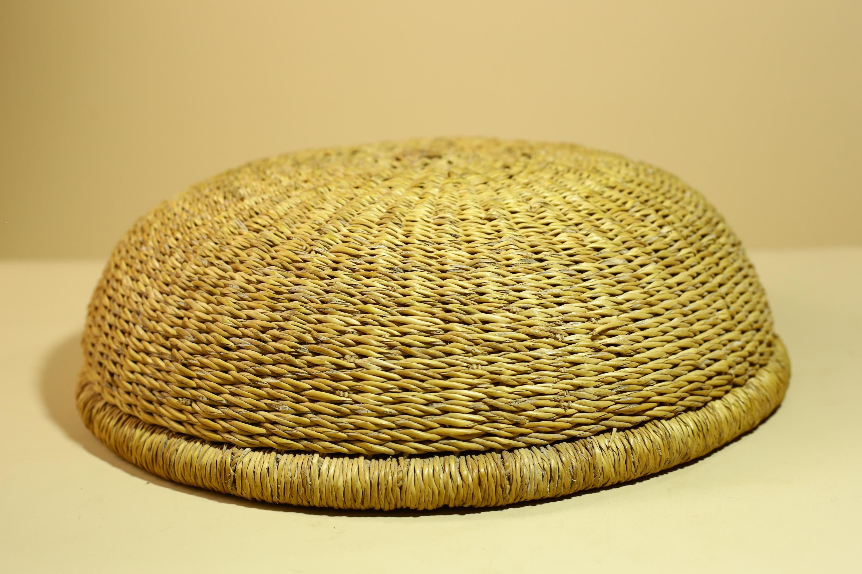 African Woven Basket Natural Straw Handmade Storage Tribal Decor-G5918