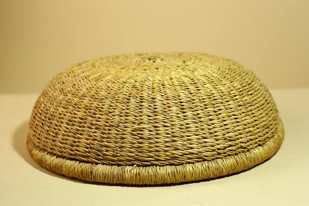 African Woven Basket Natural Straw Handmade Storage Tribal Decor-G5918