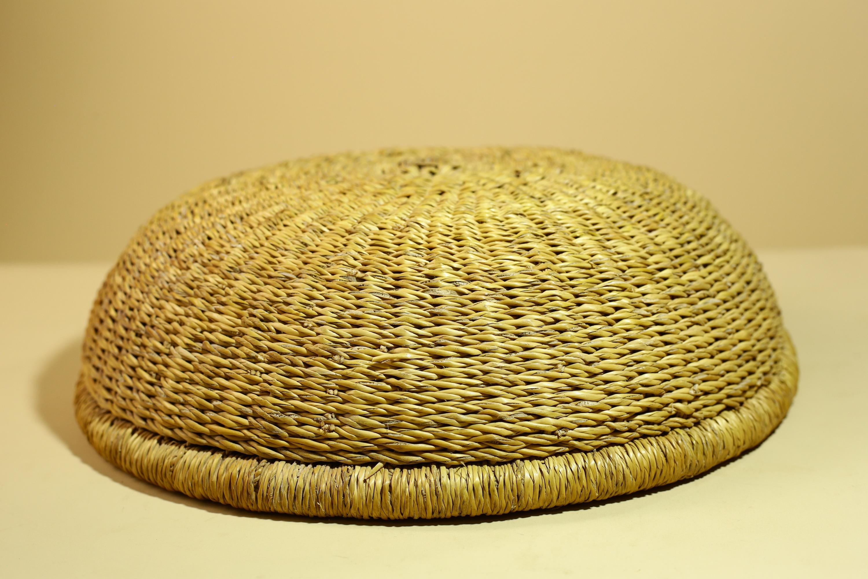 African Woven Basket Natural Straw Handmade Storage Tribal Decor-G5918