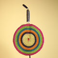African Hand Woven Fan Colorful Straw Tribal Fan Handmade Wall Decor-G5919