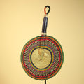 African Woven Fan Colorful Straw Handcrafted Decor Wall Display Tribal Art-G5921