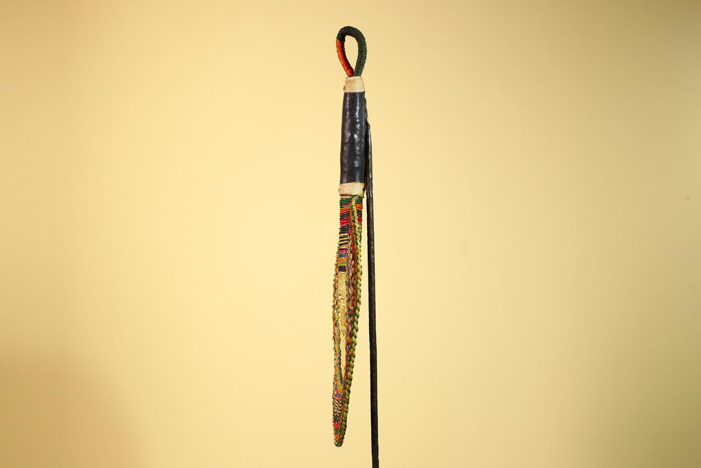 African Woven Fan Colorful Straw Handcrafted Decor Wall Display Tribal Art-G5921