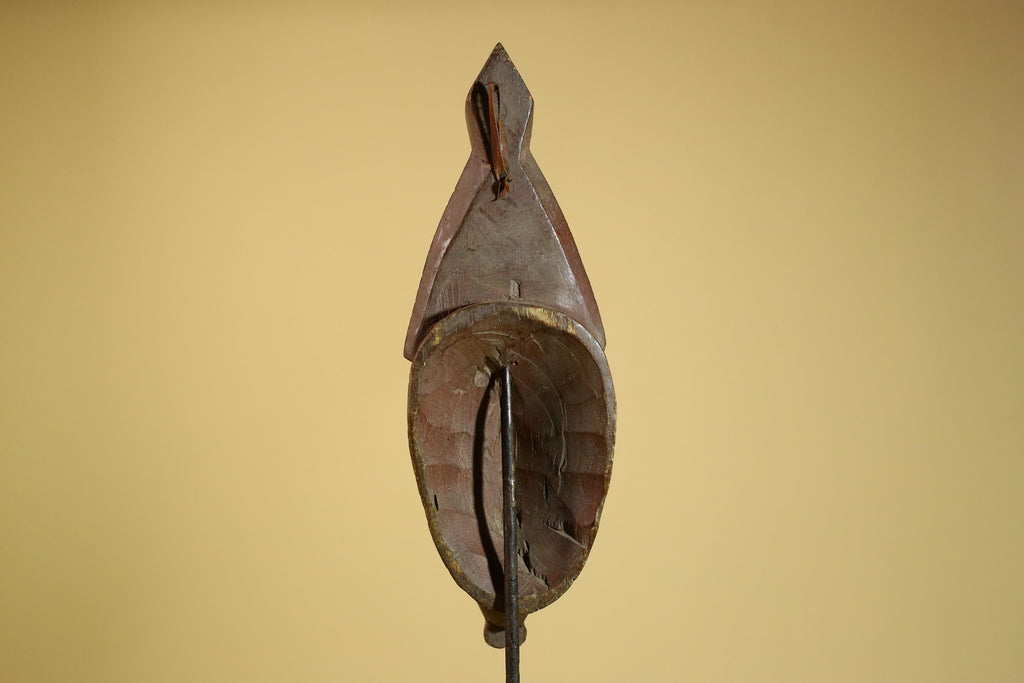 African Guro Mask Carved Wood Green Crest Côte d’Ivoire Tribal Art Decor-G5935