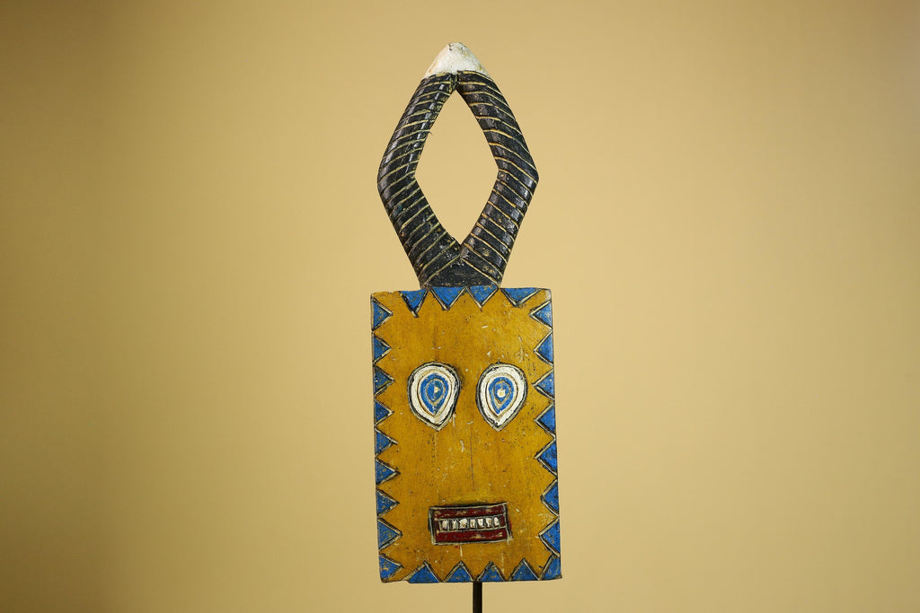 African Bwa Mask Carved Wood Geometric Design Burkina Faso Tribal Art Decor-G5939