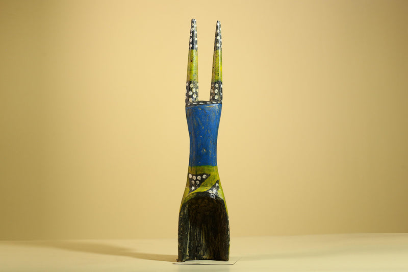 African Spirit Statue Carved Wood Painted Figure Côte d’Ivoire Tribal Art-G5941