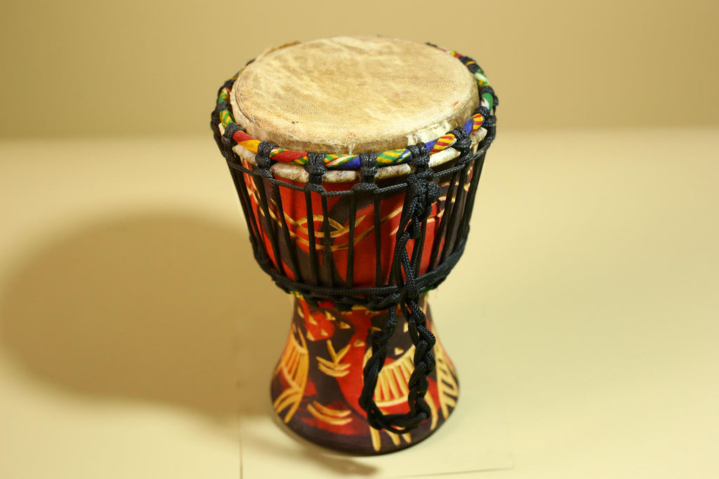 African Djembe Drum Carved Wood Rope Tuned Hand Drum Tribal Art Decor-G5942