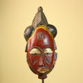 African Baule Mask Carved Wood Painted Red Face Côte d’Ivoire Tribal Art-G5943