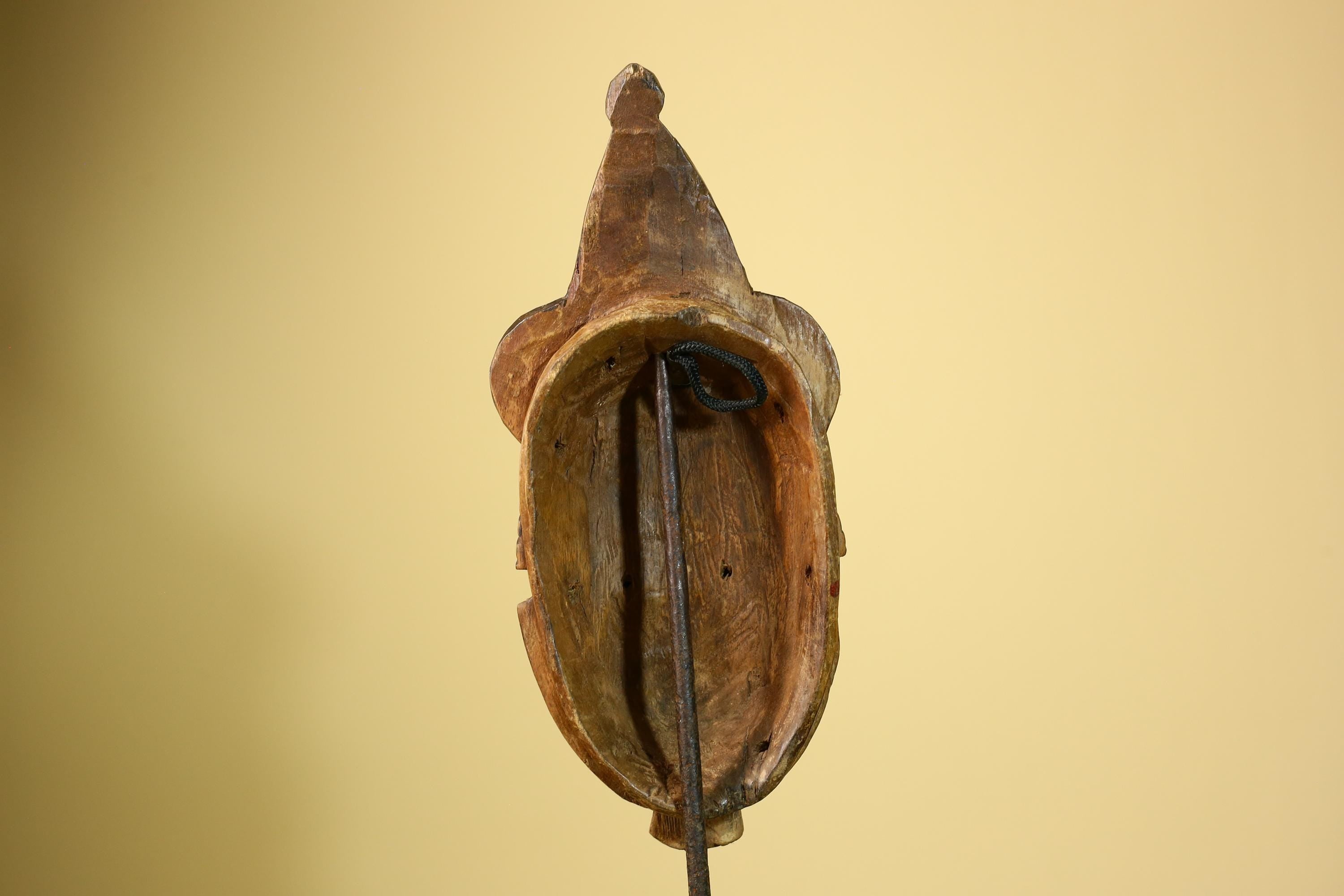 African Baule Mask Carved Wood Painted Red Face Côte d’Ivoire Tribal Art-G5943
