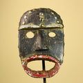 African Tribal Mask Wood With Metal Studs Côte d’Ivoire Ritual Decor-G5945