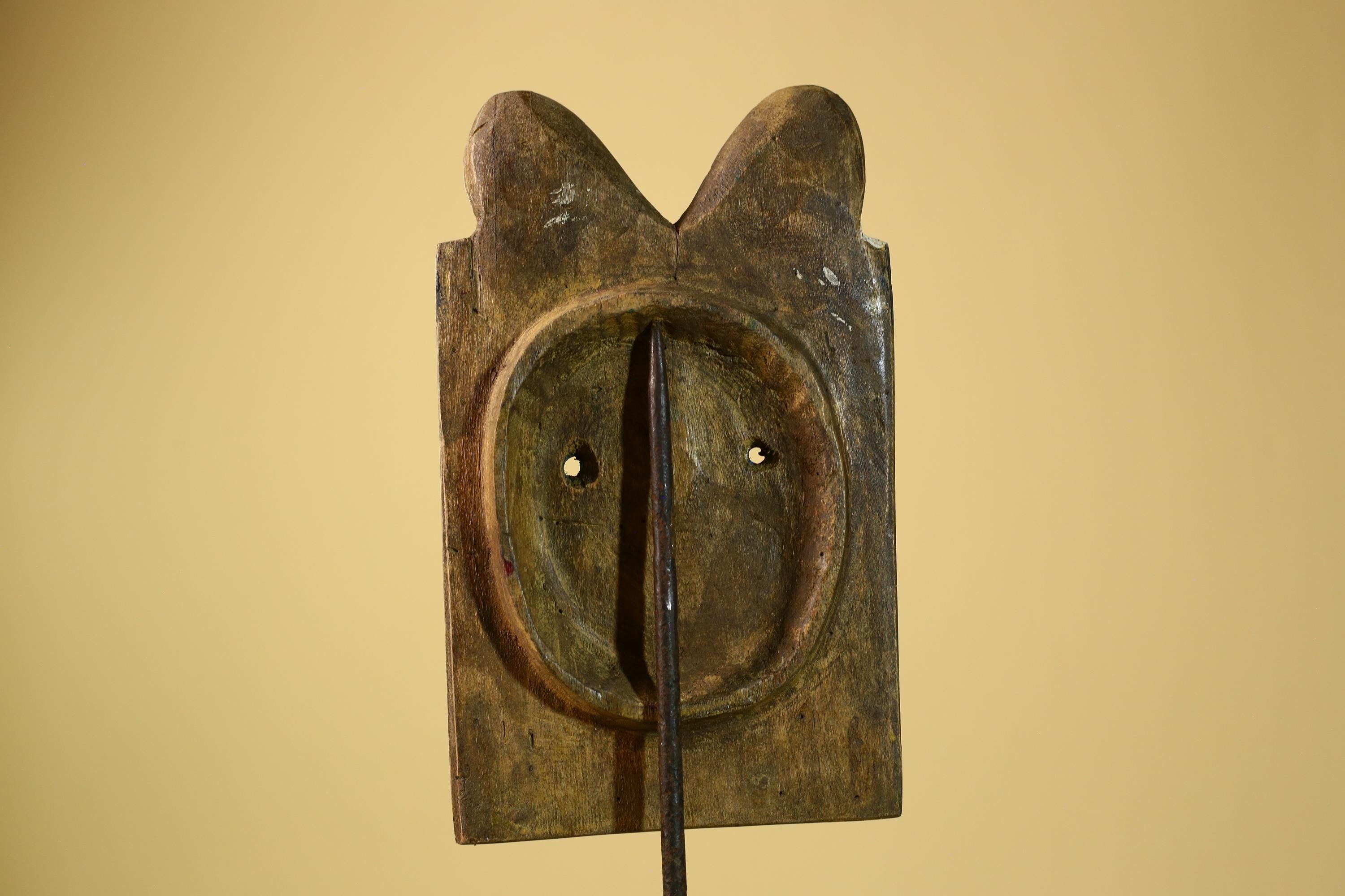 African Tribal Mask Carved Wood Painted Features Congo Wall Art Decor-G5948