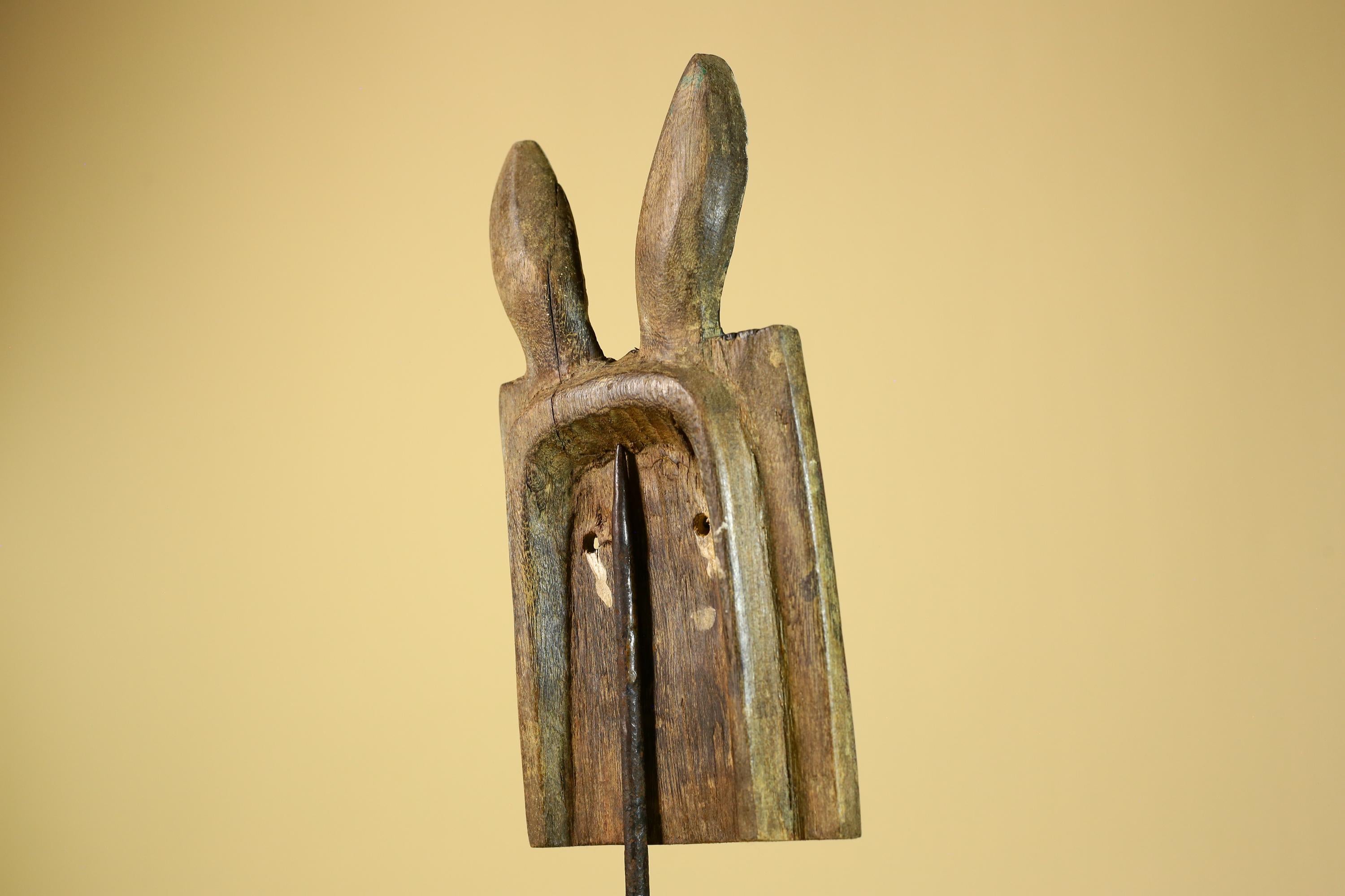 African Bwa Mask Carved Wood Painted Geometric Design Burkina Faso Tribal Art-G5949