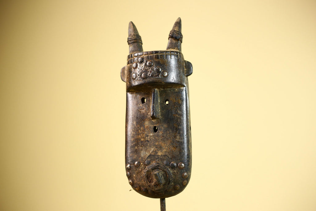 African Dogon Mask Carved Wood Horned Crest West Africa Tribal Art Decor-G5887