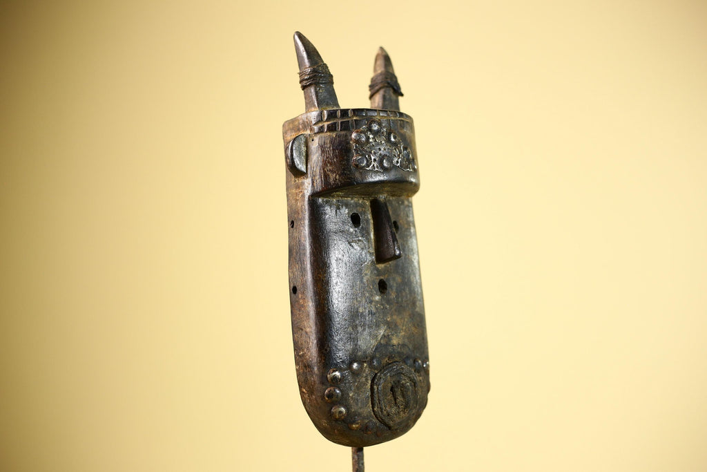 African Dogon Mask Carved Wood Horned Crest West Africa Tribal Art Decor-G5887