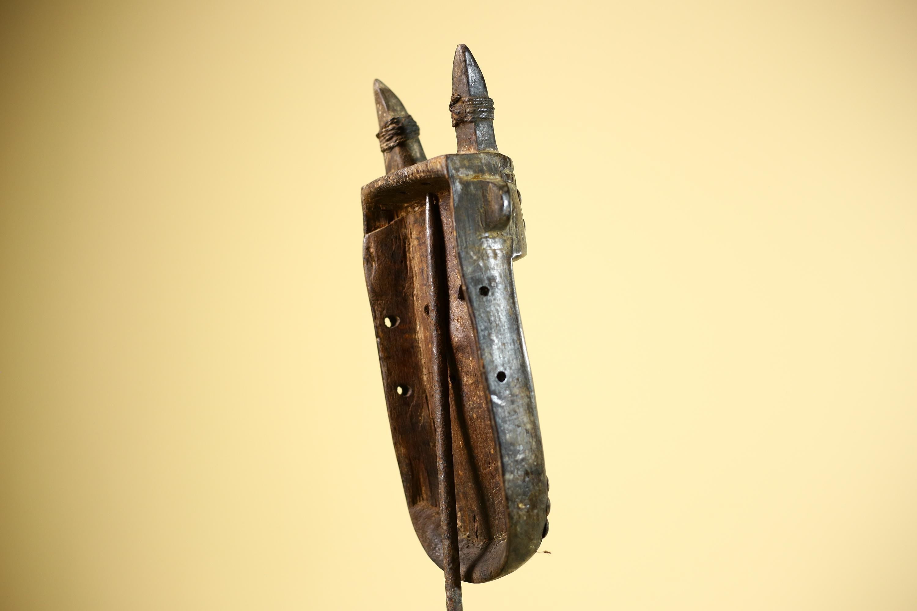 African Dogon Mask Carved Wood Horned Crest West Africa Tribal Art Decor-G5887