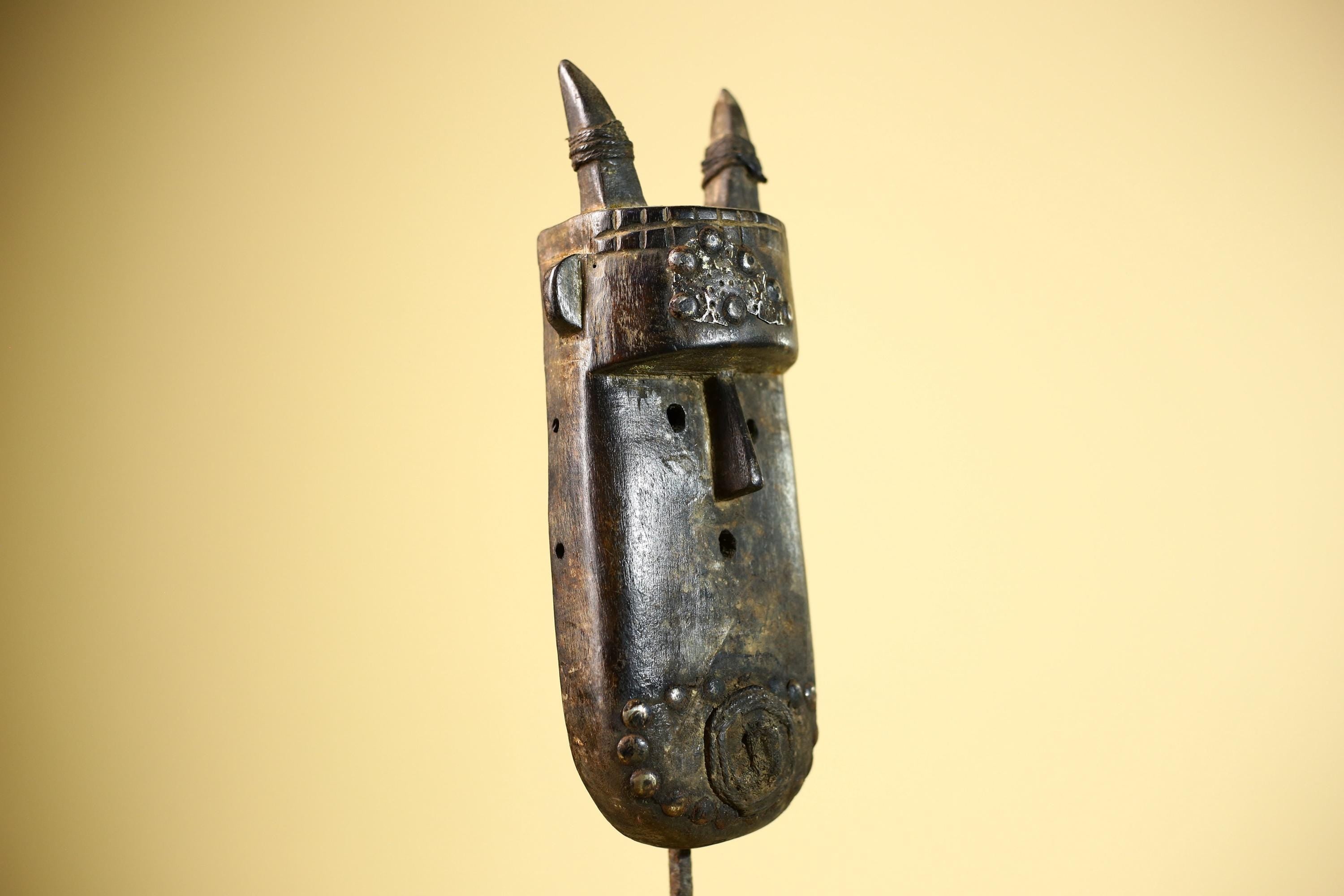 African Dogon Mask Carved Wood Horned Crest West Africa Tribal Art Decor-G5887