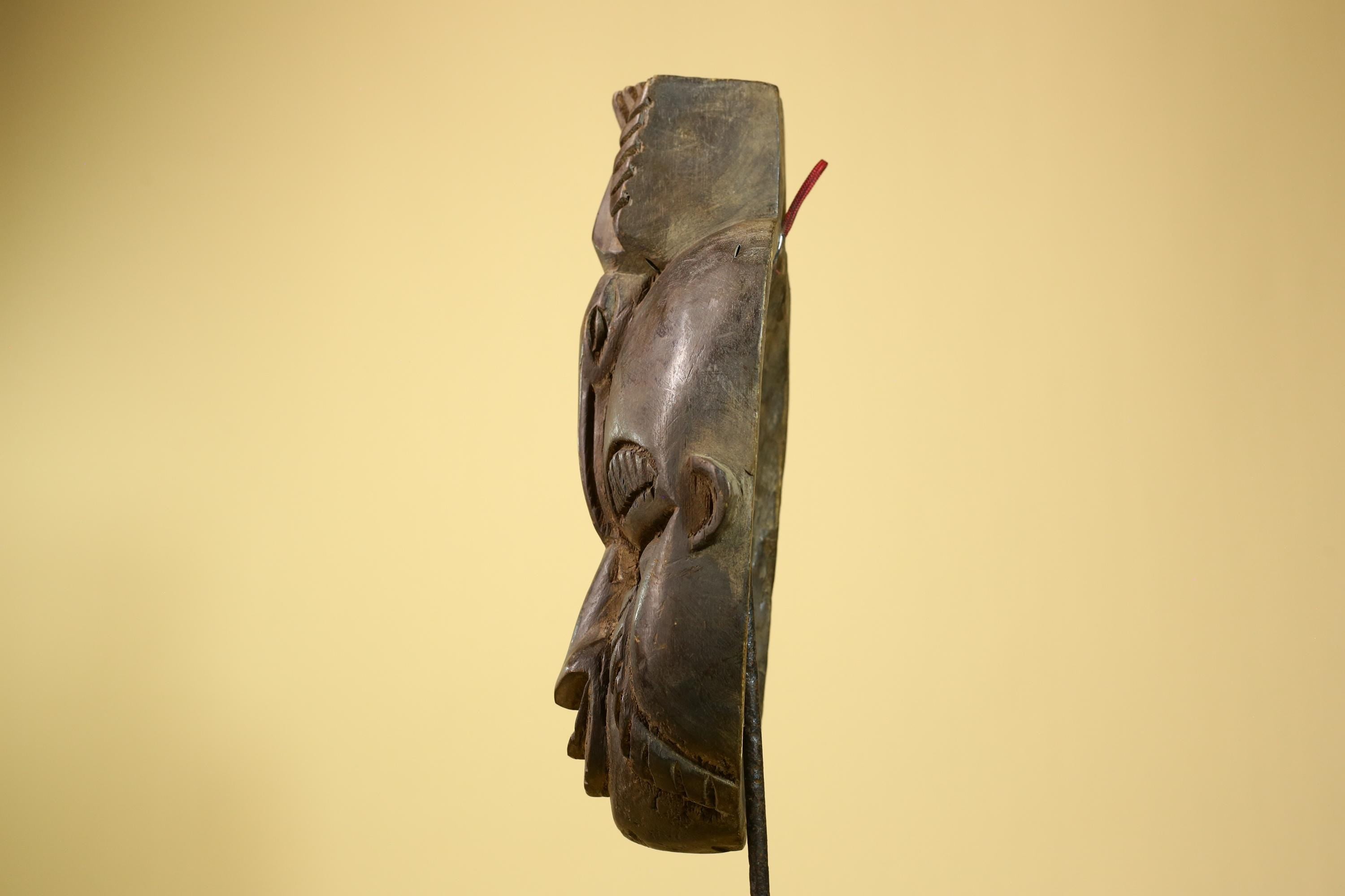 African Guro Mask Geometric Carved Dark Wood Tribal Art Côte d’Ivoire Handcrafted-G5957