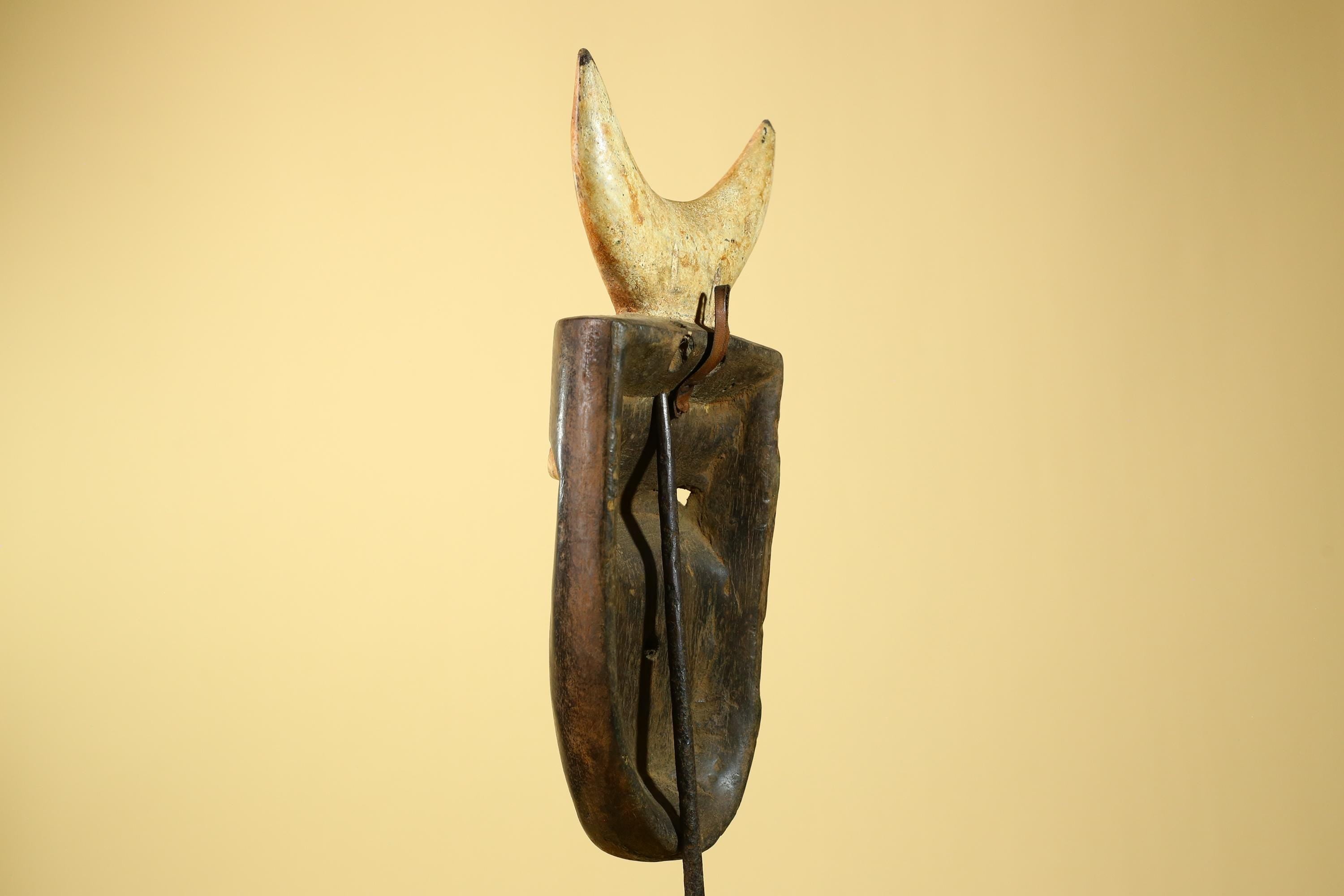Crescent Moon Carved Wood African Bwa Mask  Tribal Art Burkina Faso Vintage-G5958