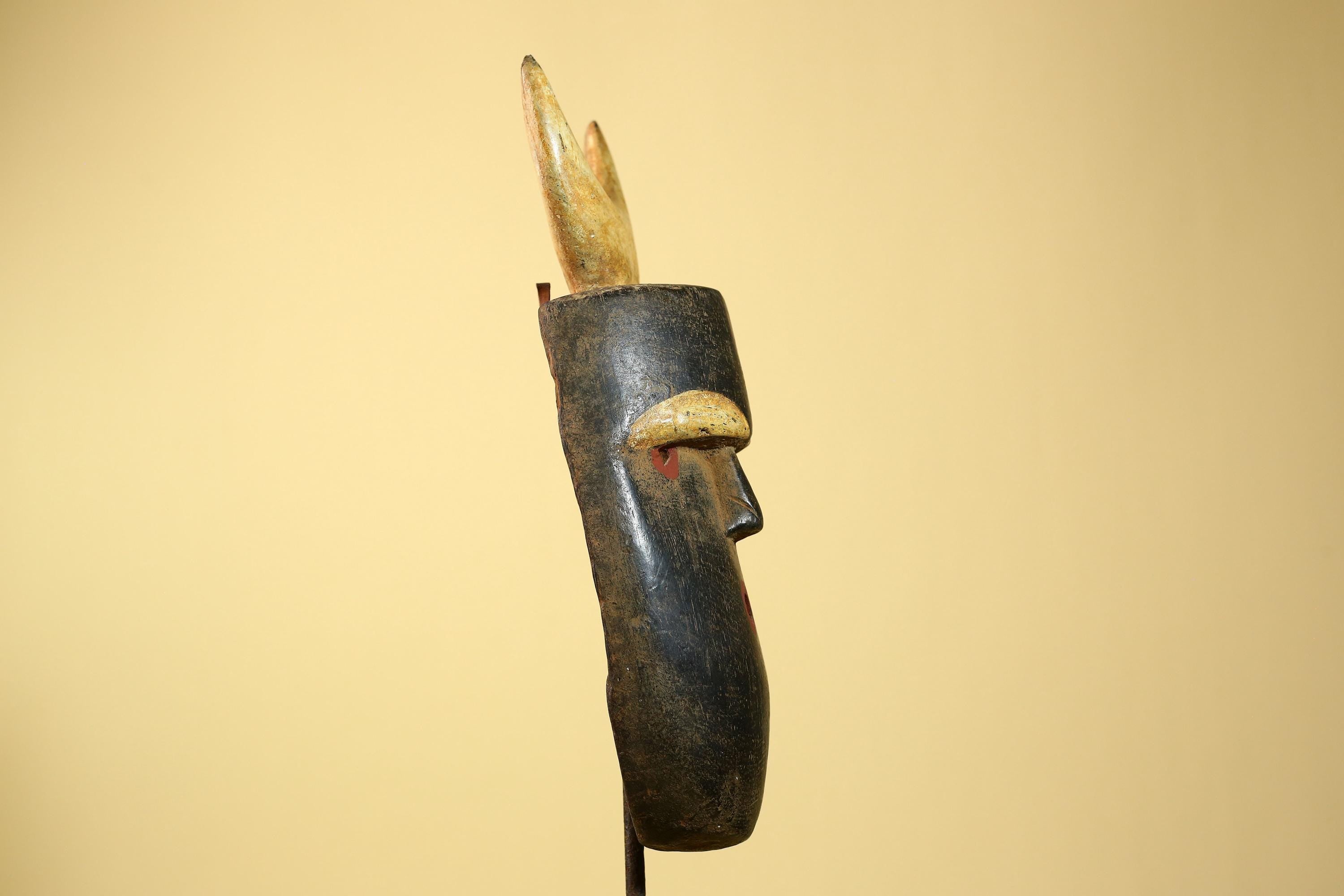 Crescent Moon Carved Wood African Bwa Mask  Tribal Art Burkina Faso Vintage-G5958