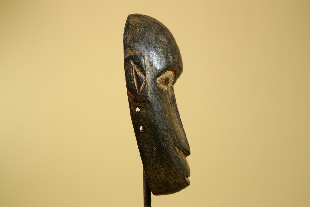 Dan African Mask Wood Carved Long Face Liberia Tribal Art-G5960