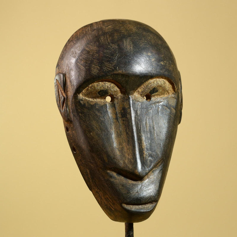 Dan African Mask Wood Carved Long Face Liberia Tribal Art-G5960