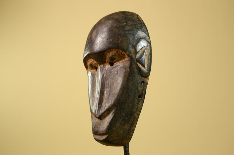 Dan African Mask Wood Carved Long Face Liberia Tribal Art-G5960