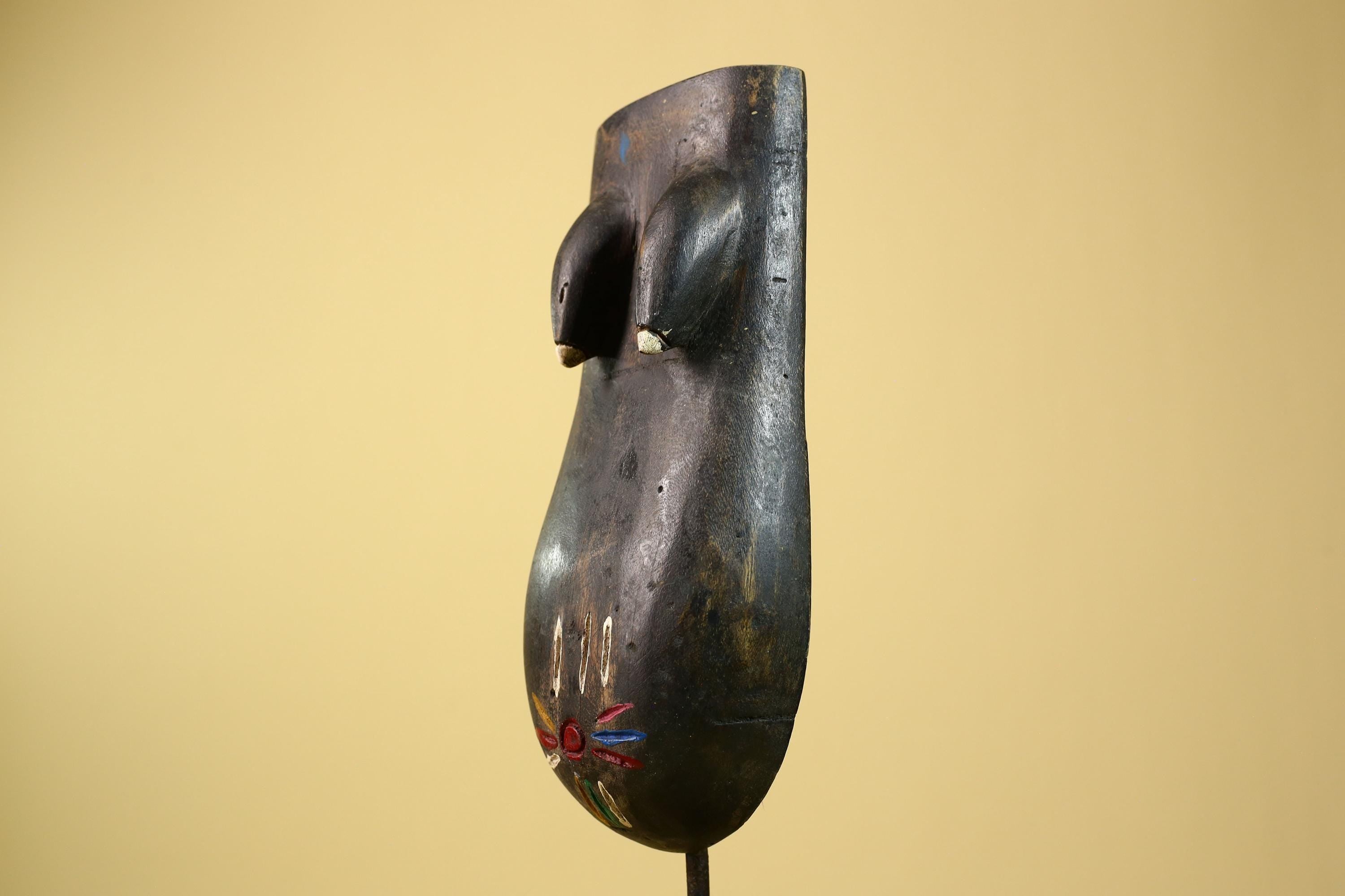 African Dan Torso Mask Carved Wood Painted Details West Africa Tribal Art-G5961