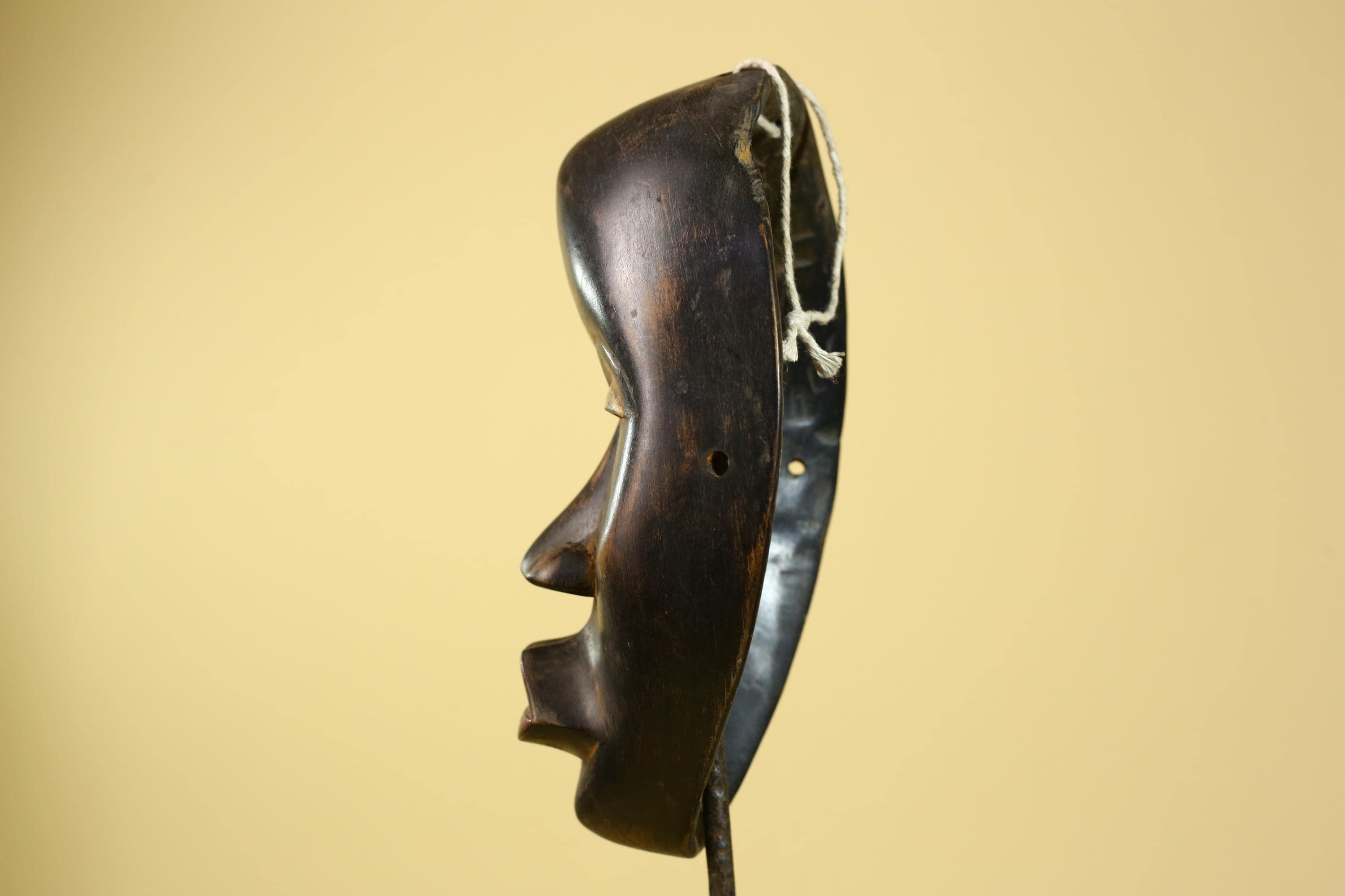 African Dan Mask Carved Wood Black Face Liberia Tribal Art Wall Decor-G5964