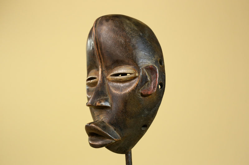 African Dan Mask Carved Wood Classic Form Côte d’Ivoire Tribal Art Decor-G5966