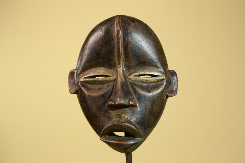 African Dan Mask Carved Wood Classic Form Côte d’Ivoire Tribal Art Decor-G5966