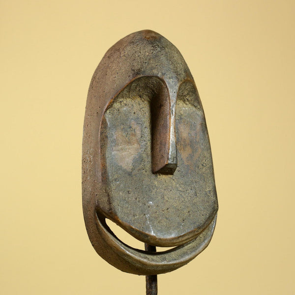 Smiling African Face Dan Mask Carved Wood Liberia Tribal Art Decor-G5967